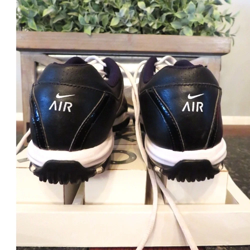 Nike Air Embellish Women's Golf Shoes 7 Black Plaid Saddle Oxford Spiked Cleats